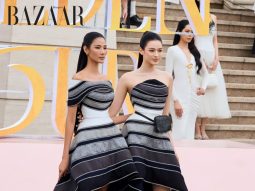 Hoàng Thùy, Đỗ Hà chinh phục sàn runway 25 bậc thang dốc đứng trong show của NTK Hà Duy